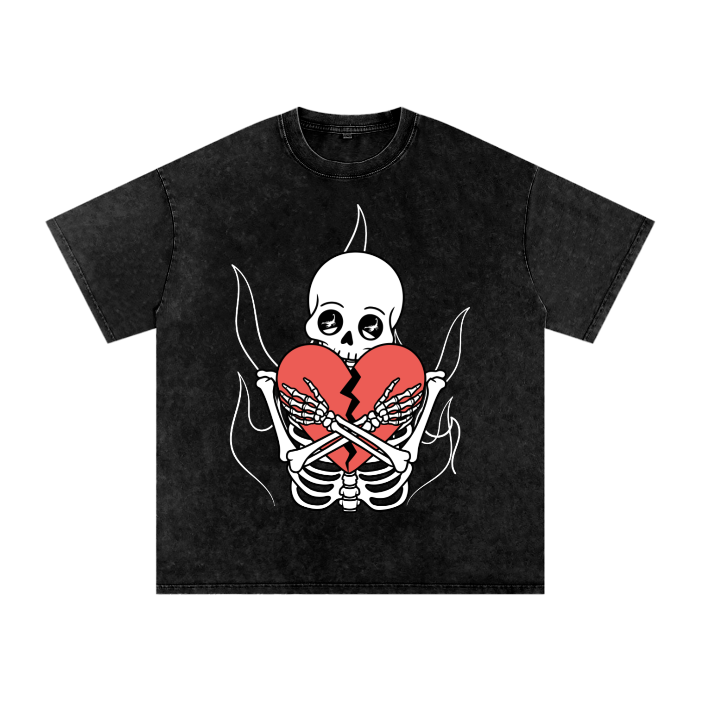 No Love Acid Wash Oversize T-Shirt (Dark)