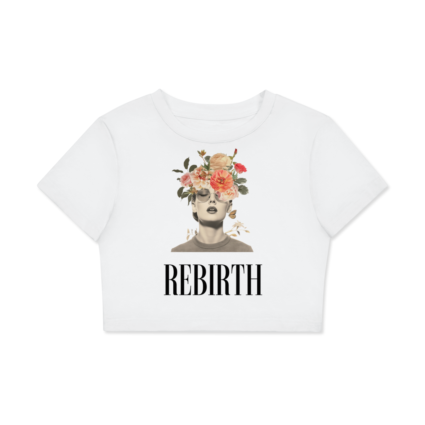 Rebirth Fitted Crop Tee | Black