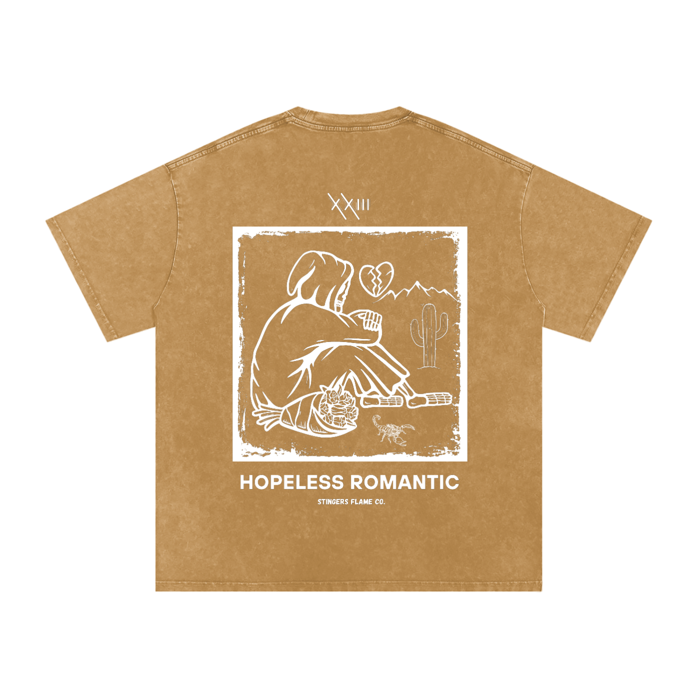 Hopeless Romantic (Dark) - Acid Wash Oversize Tee | Desert Dreams Collection