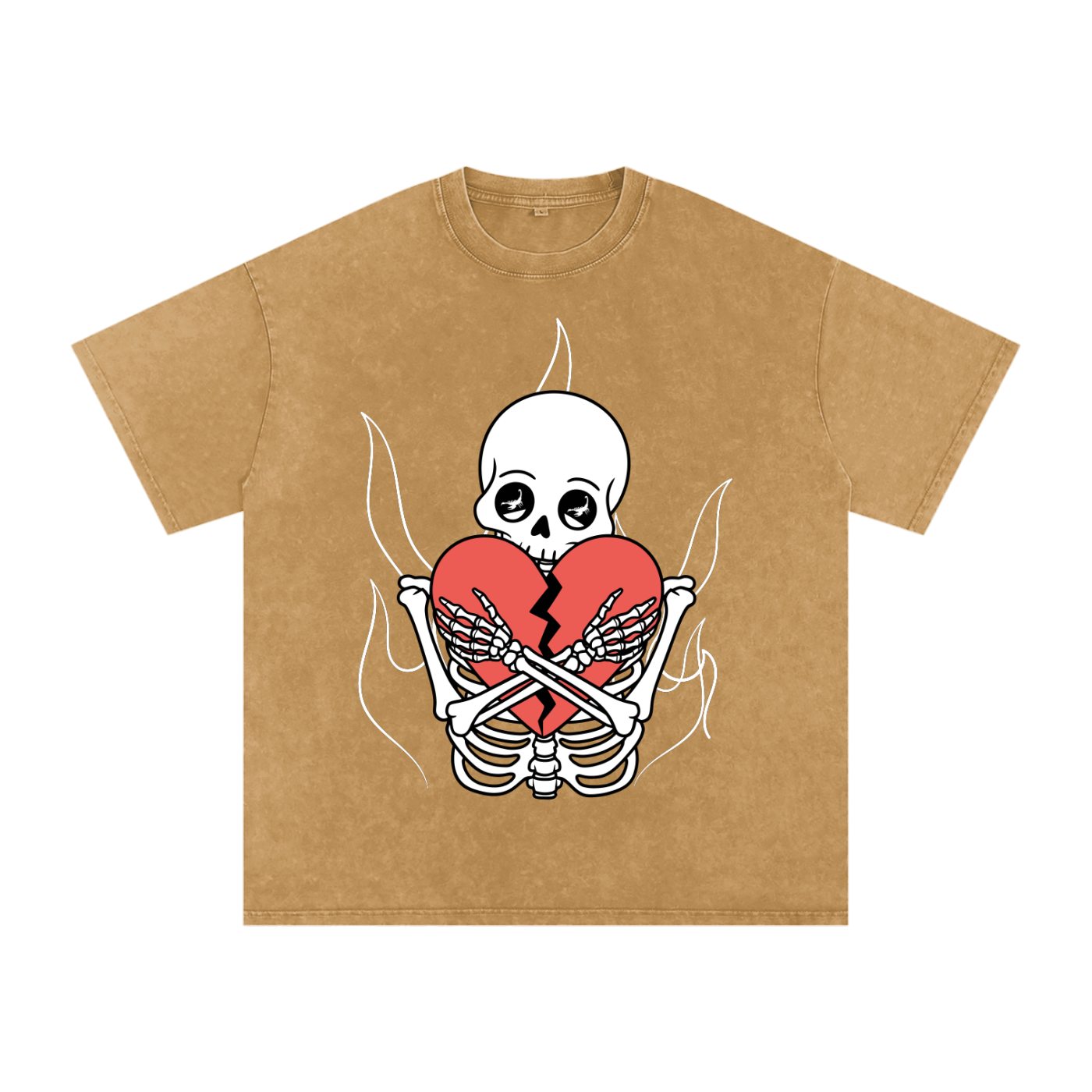 No Love Acid Wash Oversize T-Shirt (Dark)