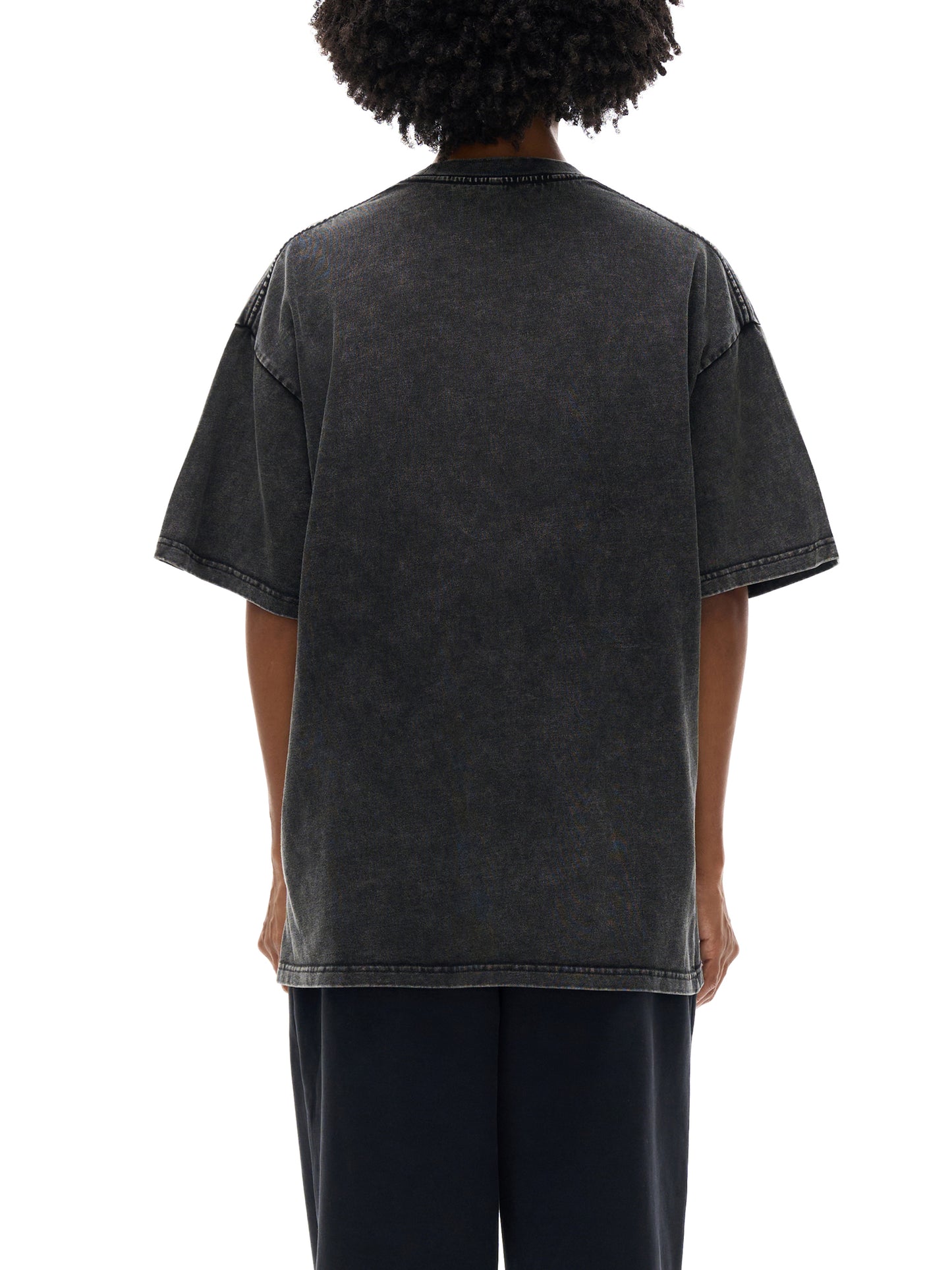 No Love Acid Wash Oversize T-Shirt (Dark)