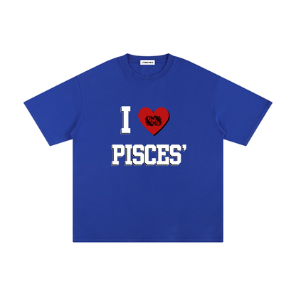 I LOVE PISCES Cotton T-Shirt (Multi-Color)