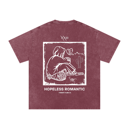 Hopeless Romantic (Dark) - Acid Wash Oversize Tee | Desert Dreams Collection