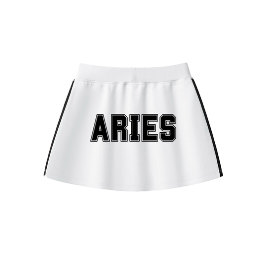 Aries Varsity Tennis Skirt (White)
