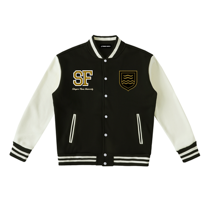 Stinger's Flame Fleeced Varsity Jacket (Aquarius)
