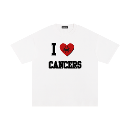 I LOVE CANCER Cotton T-Shirt (White)