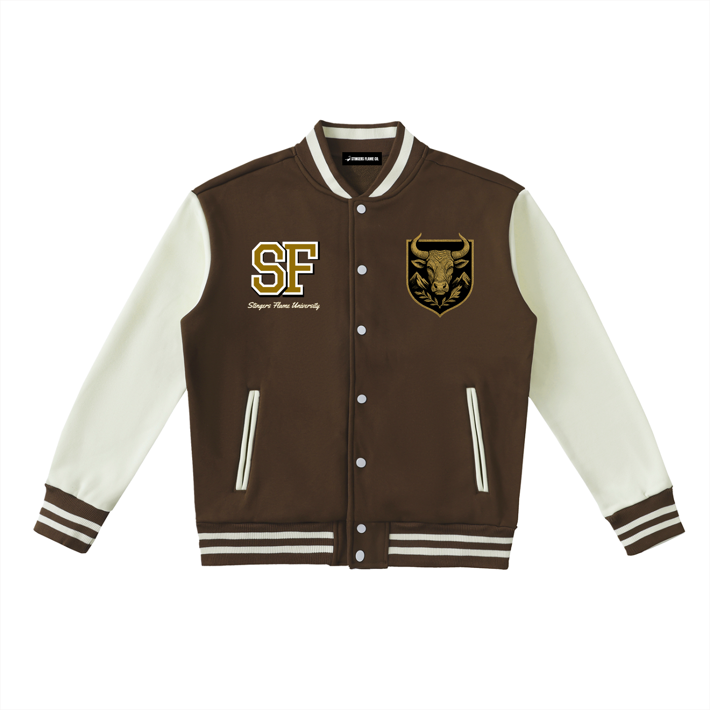 Stinger's Flame Fleeced Varsity Jacket (Taurus)