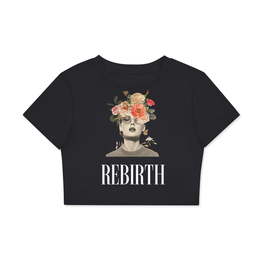 Rebirth Fitted Crop Tee | White