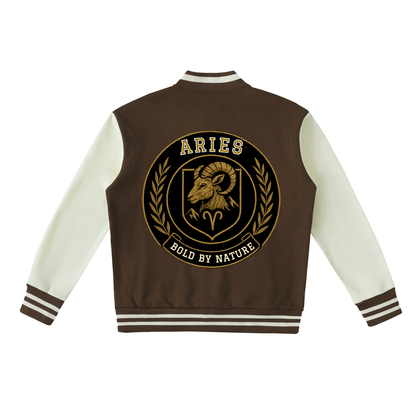 Stinger's Flame Fleeced Varsity Jacket (Aries)