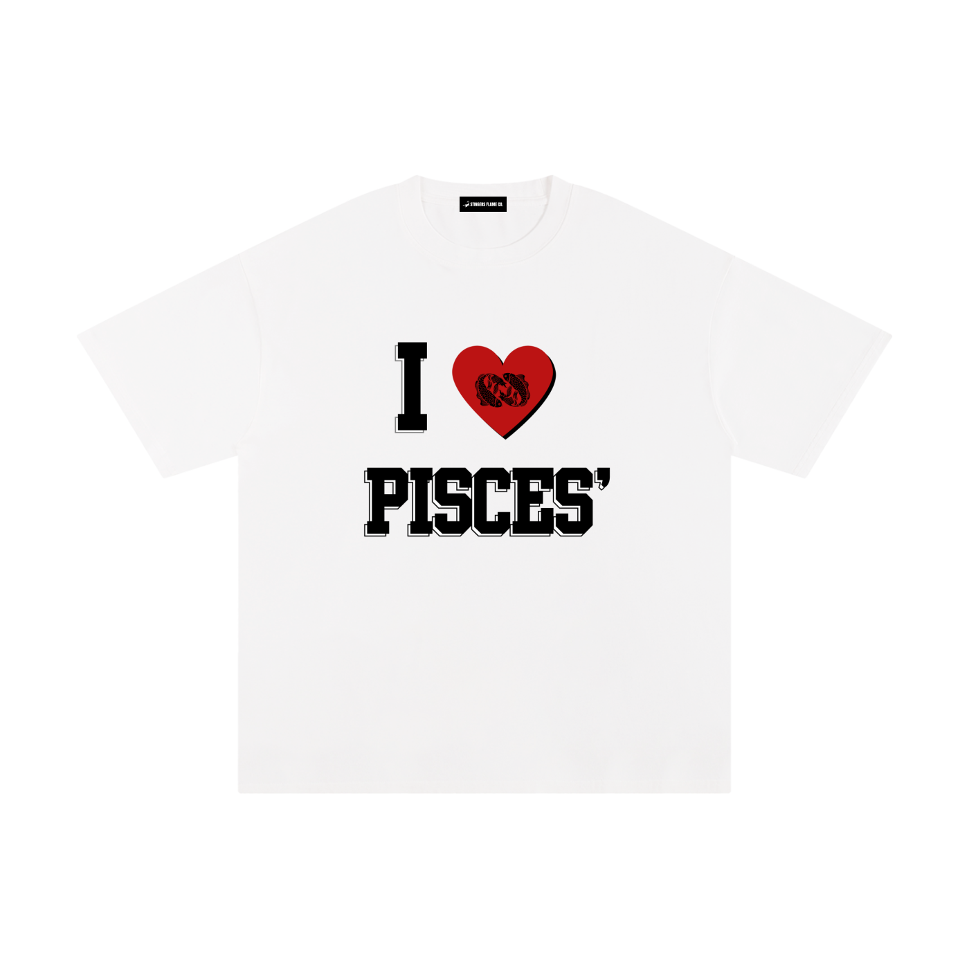 I LOVE PISCES Cotton T-Shirt (White)