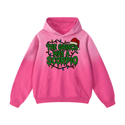 “The Grinch Was A Scorpio” Heavyweight Sunfade Oversized Hoodie