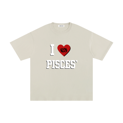 I LOVE PISCES Cotton T-Shirt (Multi-Color)