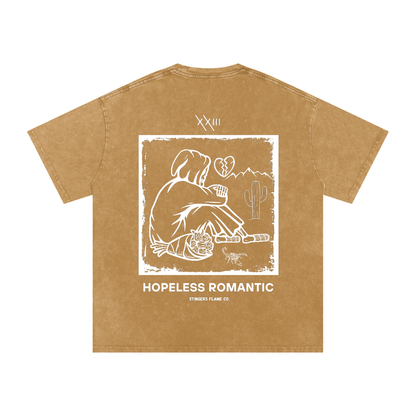 Hopeless Romantic (Dark) - Acid Wash Oversize Tee | Desert Dreams Collection