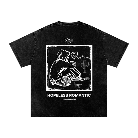 Hopeless Romantic (Dark) - Acid Wash Oversize Tee | Desert Dreams Collection