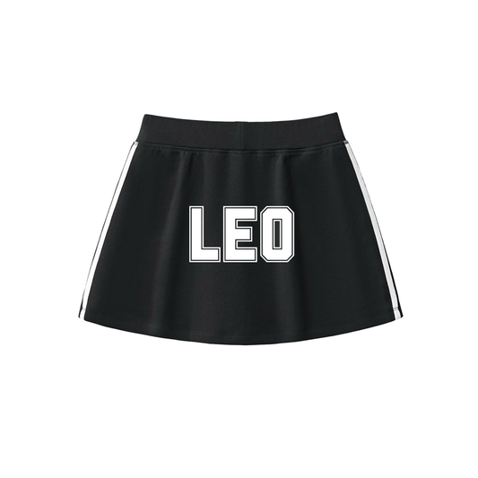 Leo Varsity Tennis Skirt (Black)
