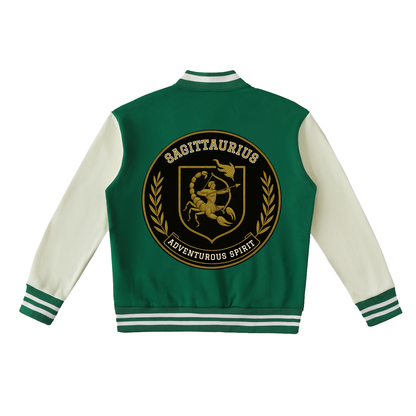 Stinger's Flame Fleeced Varsity Jacket (Sagittaurius)