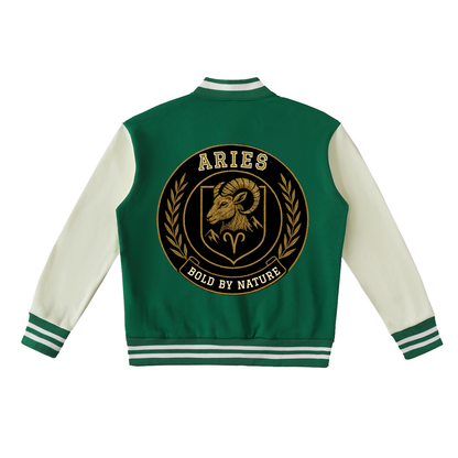 Stinger's Flame Fleeced Varsity Jacket (Aries)