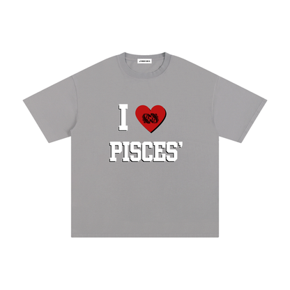 I LOVE PISCES Cotton T-Shirt (Multi-Color)