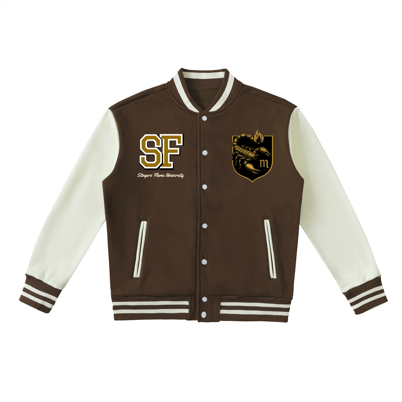SFU Two-Tone Fleeced Varsity Jacket (Scorpio)