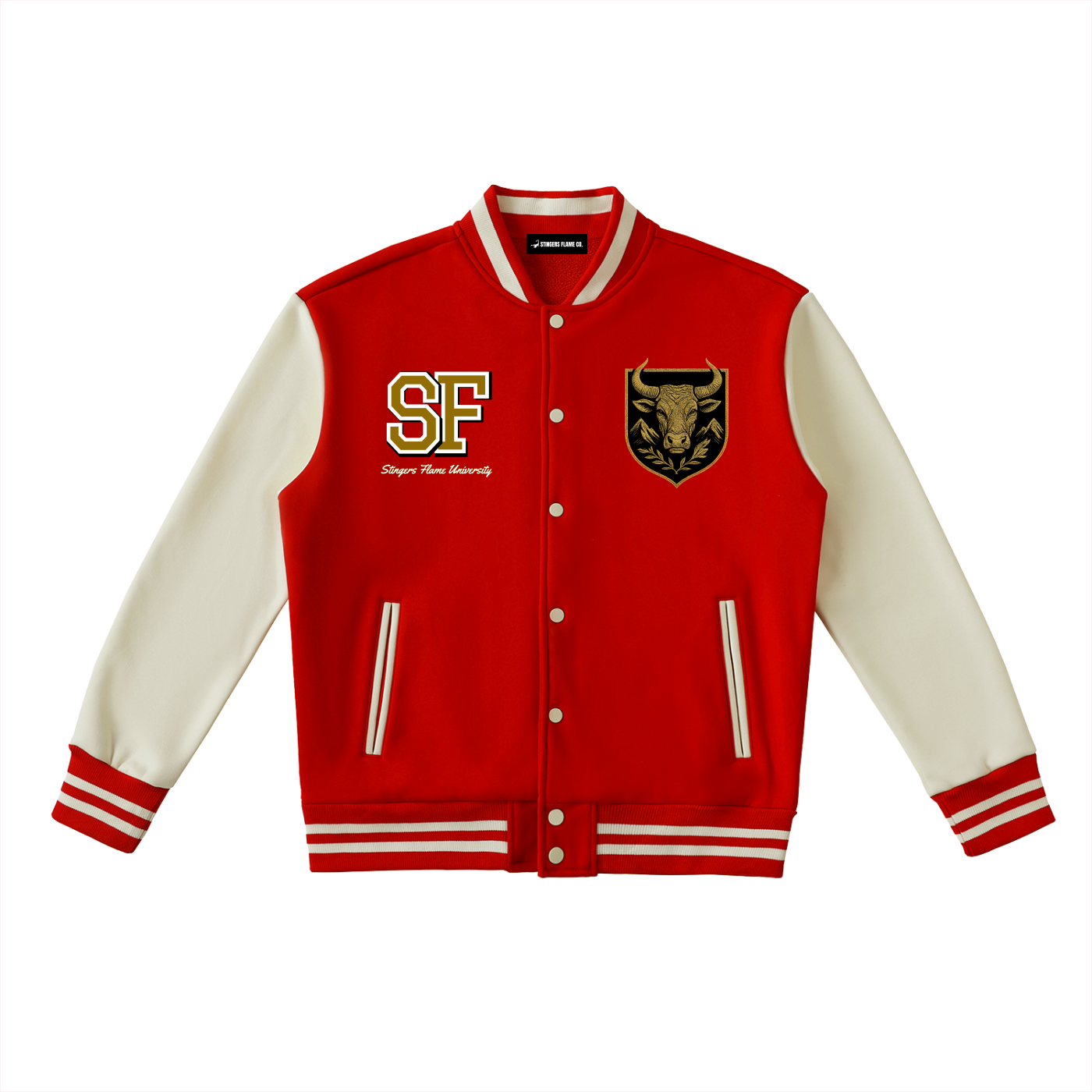 Stinger's Flame Fleeced Varsity Jacket (Taurus)