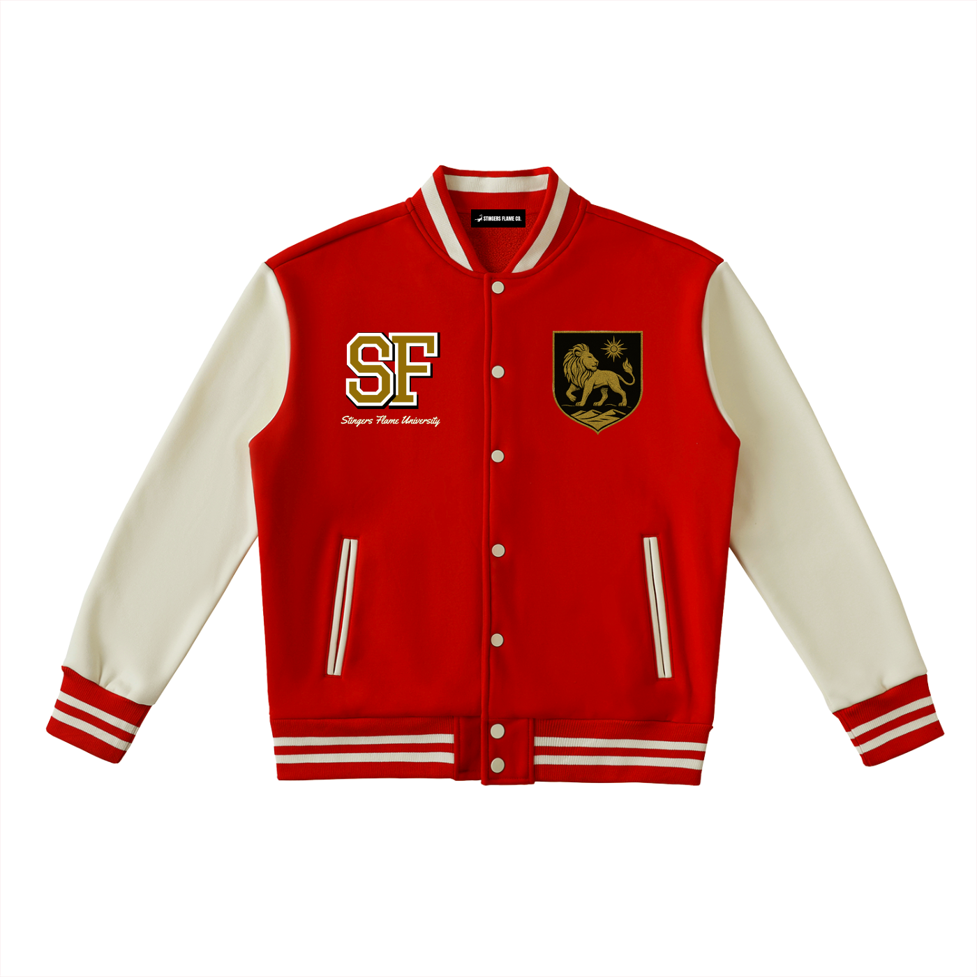 Stinger's Flame Fleeced Varsity Jacket (Leo)