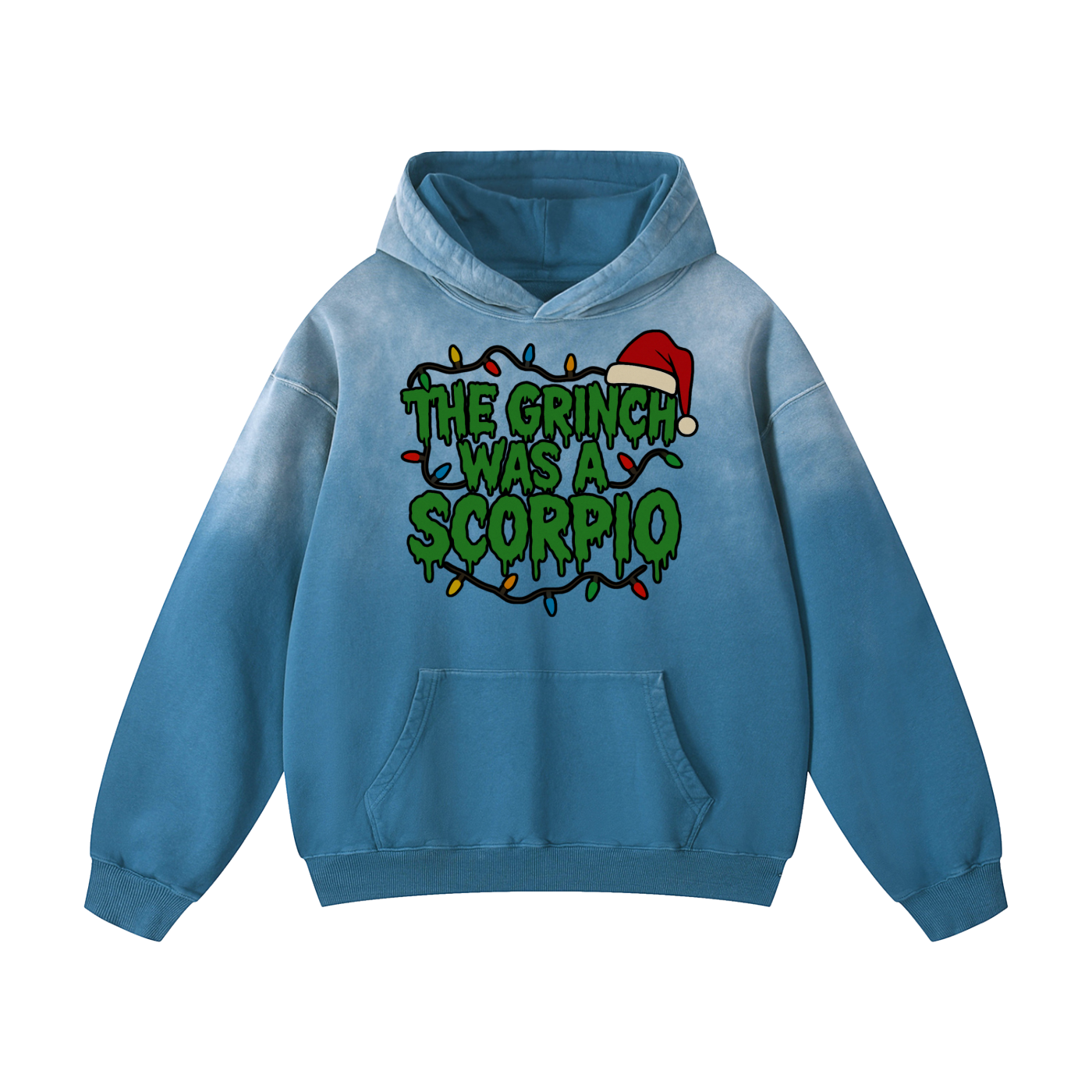 “The Grinch Was A Scorpio” Heavyweight Sunfade Oversized Hoodie