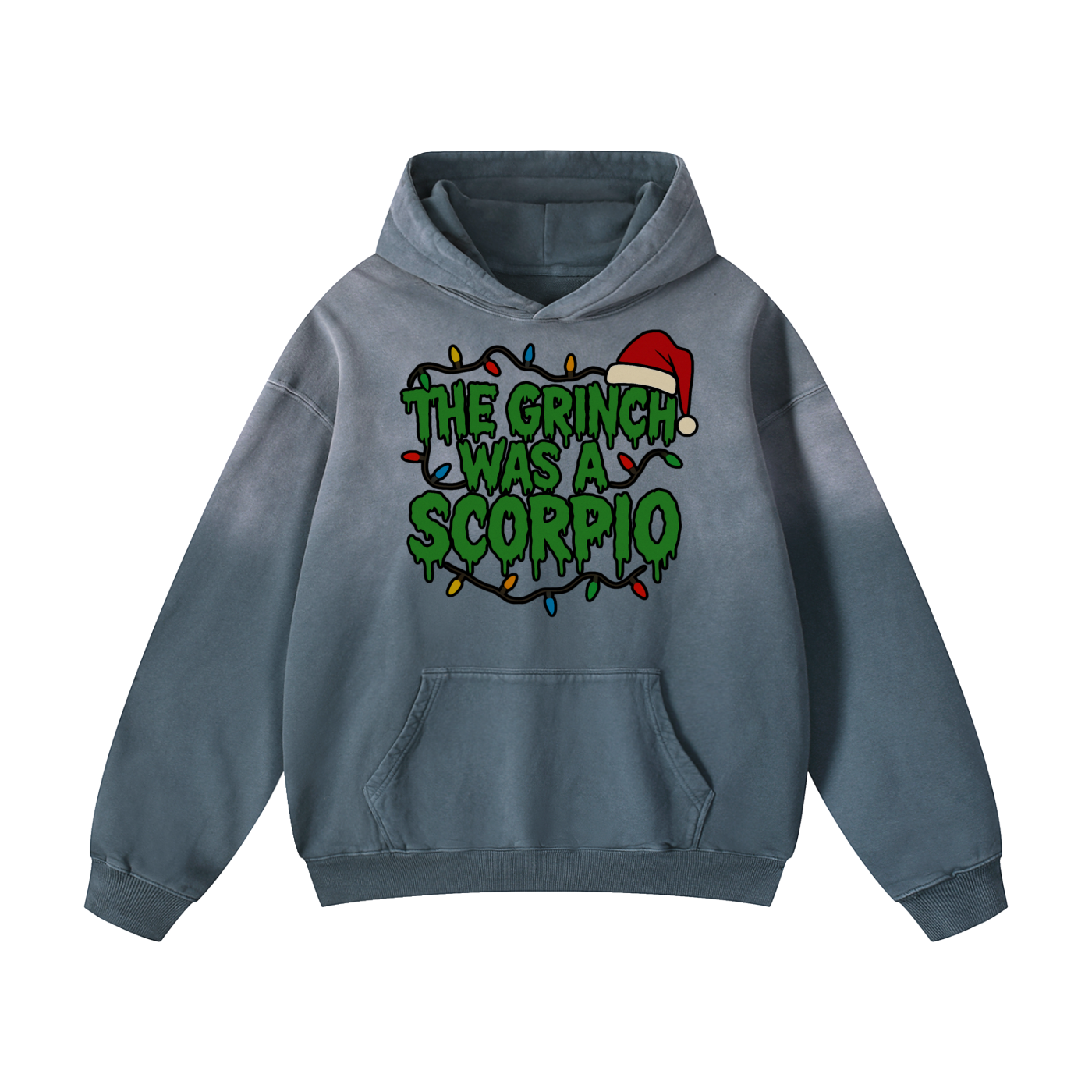 “The Grinch Was A Scorpio” Heavyweight Sunfade Oversized Hoodie