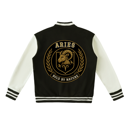 Stinger's Flame Fleeced Varsity Jacket (Aries)