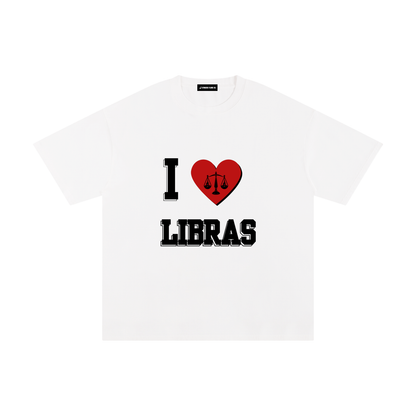 I LOVE LIBRAS Cotton T-Shirt (White)