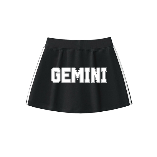 Gemini Varsity Tennis Skirt (Black)