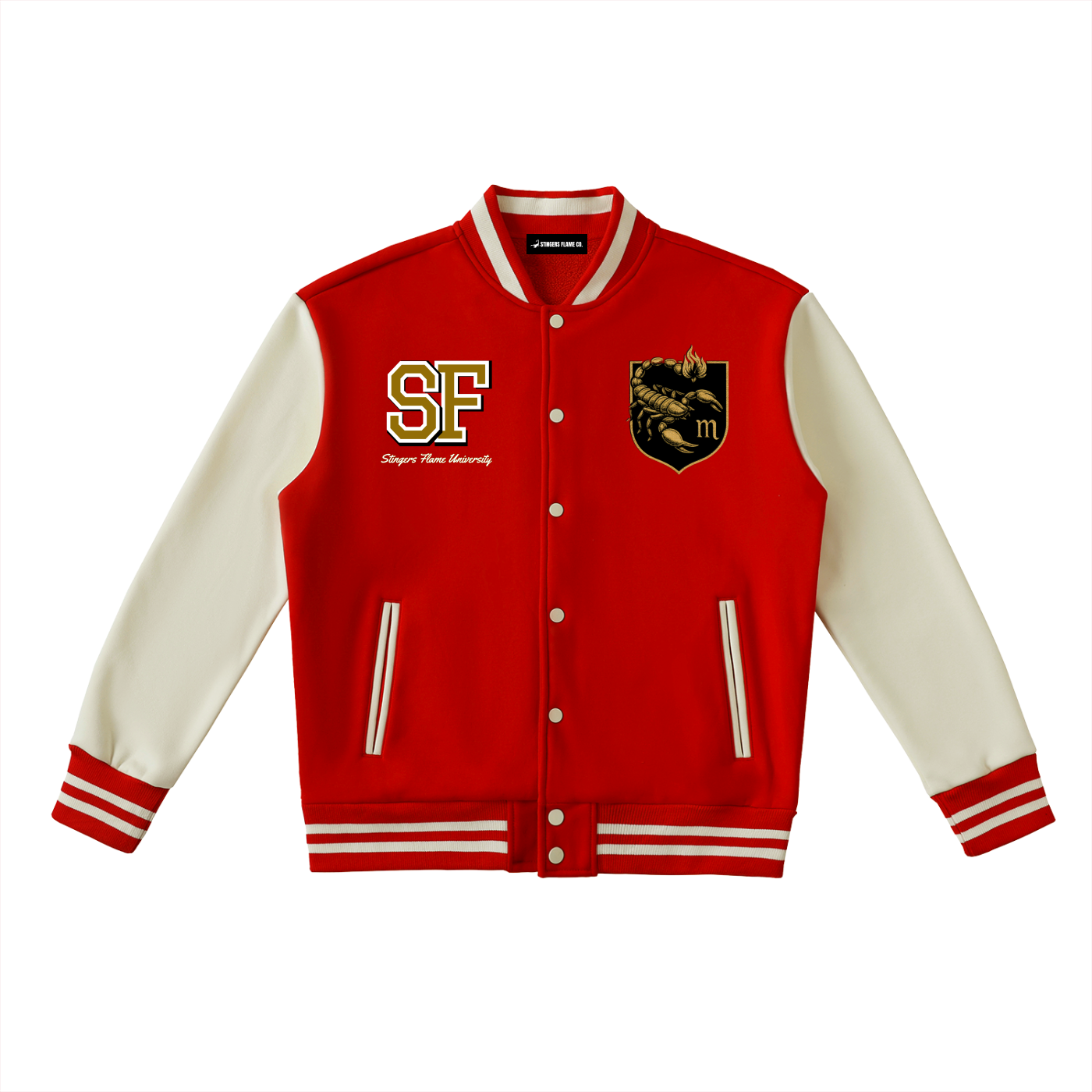 Stinger's Flame Fleeced Varsity Jacket (Scorpio)