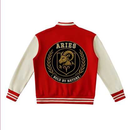 Stinger's Flame Fleeced Varsity Jacket (Aries)