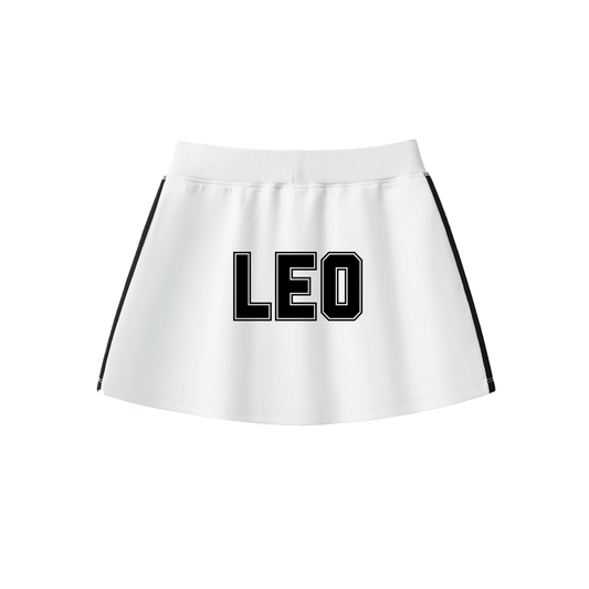 Leo Varsity Tennis Skirt (White)